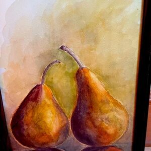 “Pears” original watercolor framed
